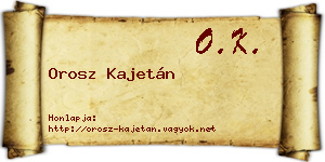 Orosz Kajetán névjegykártya